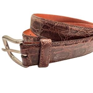 Tardini Genuine Caiman Crocodile Leather Belt Handmade Italy 34 women's preloved